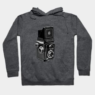 Vintage 1960s Twin Lens Camera - Open Hood Hoodie